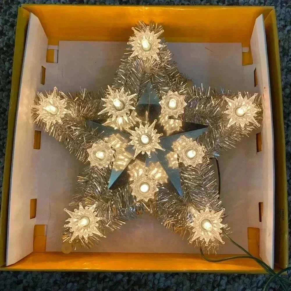 Kodak vtg 11 light tree topper plaque color Christmas from the 90's